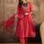 floral embroidered sequinned thread work kurta with trousers & dupatta
