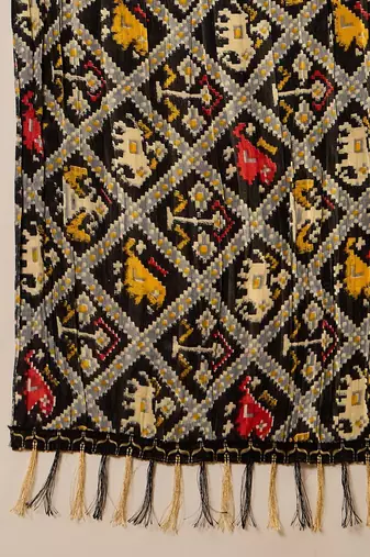 zari thread embroidered kurta with trousers & dupatta