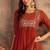 zari sequin embroidered straight kurta with trousers & dupatta
