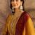 embroidered zari sequence thread work straight kurta with palazzos & dupatta