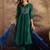 embroidered round neck straight kurta & trousers with dupatta
