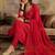 women printed  v-neck kurta with trousers & dupatta