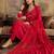 women printed  v-neck kurta with trousers & dupatta