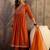 sequence thread embroidered round neck a-line kurta & trousers with dupatta