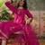 embroidered straight kurta with trousers & dupatta