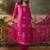 embroidered straight kurta with trousers & dupatta