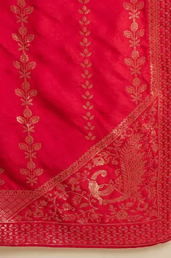 embroidered a-line kurta with palazzo & dupatta