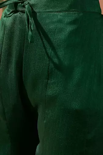 embroidered a-line kurta with palazzo & dupatta