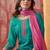 embroidered round neck kurta sharara & dupatta