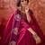 embroidered round neck kurta trousers & dupatta