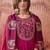 embroidered round neck kurta trousers & dupatta
