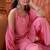 embroidered sweetheart neck kurta palazzos & dupatta