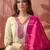 embroidered v-neck  kurta trousers & dupatta