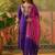 embroidered round neck straight  kurta & trousers with dupatta