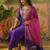 embroidered round neck straight  kurta & trousers with dupatta