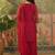 embroidered round neck straight kurta & palazzos with dupatta