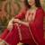 embroidered round neck straight kurta & palazzos with dupatta