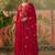 embroidered round neck kurta trousers & dupatta