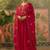embroidered round neck kurta trousers & dupatta