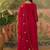 embroidered round neck kurta trousers & dupatta