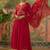 embroidered round neck kurta trousers & dupatta