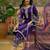 embroidered round neck kurta & trousers kurta set