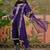 embroidered round neck kurta & trousers kurta set