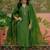 embroidered v-neck kurta & trousers kurta set