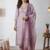 embroidered round neck kurta trousers & dupatta