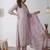 embroidered round neck kurta trousers & dupatta