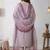 embroidered round neck kurta trousers & dupatta