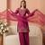 zari sequence cording embroidered kurta with palazzo & dupatta