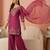 zari sequence cording embroidered kurta with palazzo & dupatta