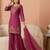 zari sequence cording embroidered kurta with palazzo & dupatta