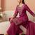 zari sequence cording embroidered kurta with palazzo & dupatta