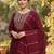 zari cording embroidered kurta with palazzo & dupatta