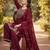 zari cording embroidered kurta with palazzo & dupatta