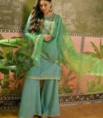 embroidered  round neck kurta sets
