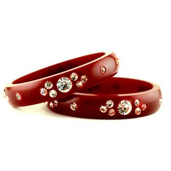acrylic 16cut maroon colour bangle 1
