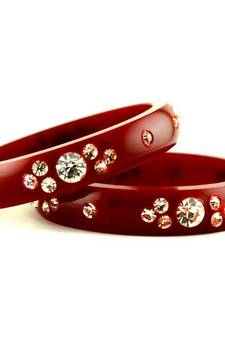 acrylic 16cut maroon colour bangle