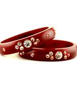 acrylic 16cut maroon colour bangle