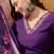 embroidered  v-neck kurta & trousers kurta sets