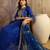 embroidered round neck kurta & trousers with dupatta