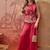 florals embroidered top with palazzos & waistcoat
