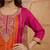 embroidered round neck kurta & palazzos with dupatta