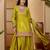 women floral embroidered regular sequinned kurta with skirt & dupatta