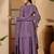zari embroidered square neck sequinned kurta with skirt and dupatta
