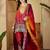 floral embroidered round neck sequinned kurta with trouser & dupatta