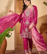women floral embroidered kurta with pyjamas & dupatta