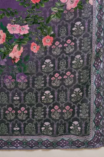 embroidered square neck kurta & palazzos kurta set